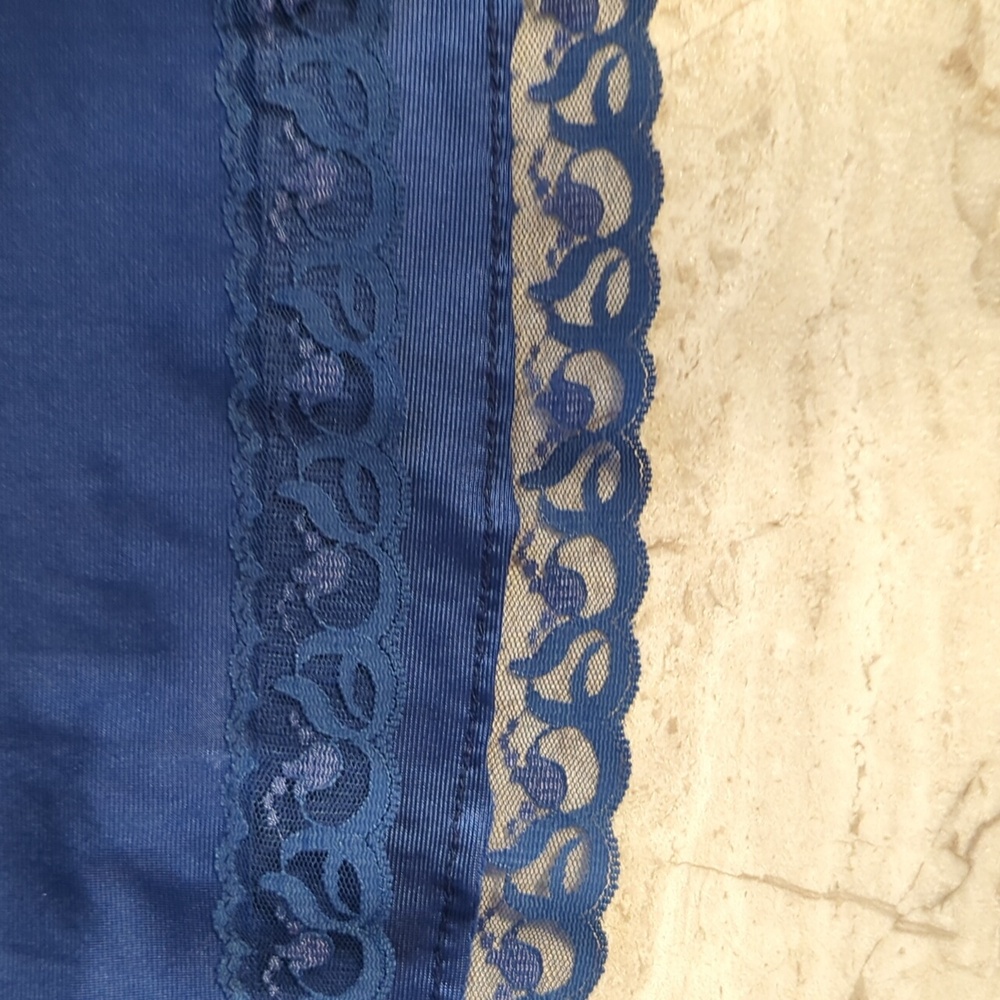 Ashley Taylor Midnight Blue Lace Chemise - Picture 5 of 8